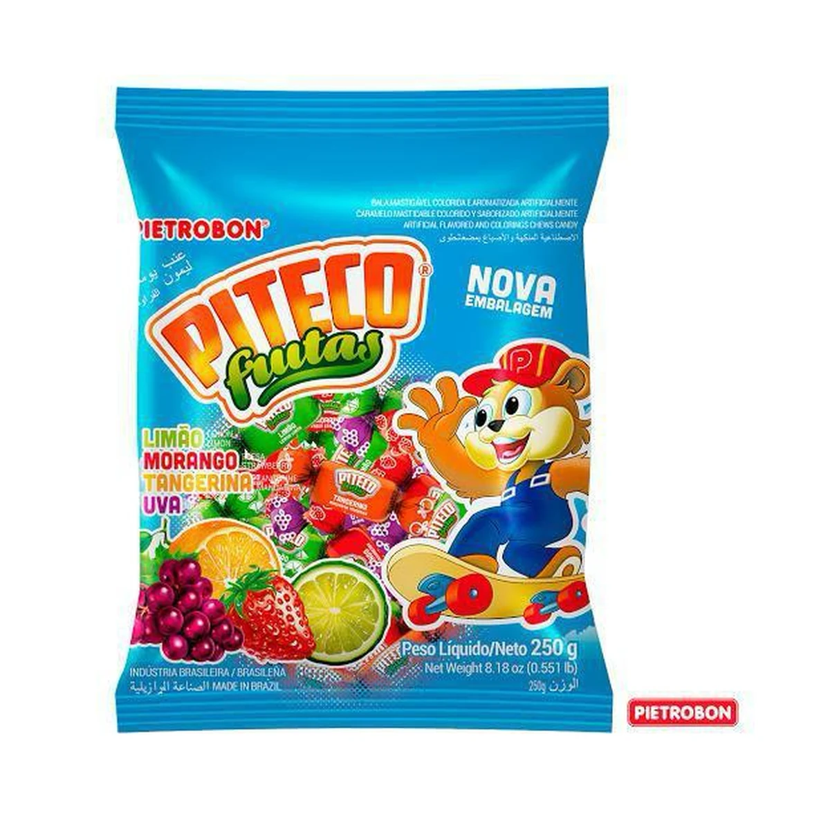 BALA MACIA PITECO FRUTAS 170G