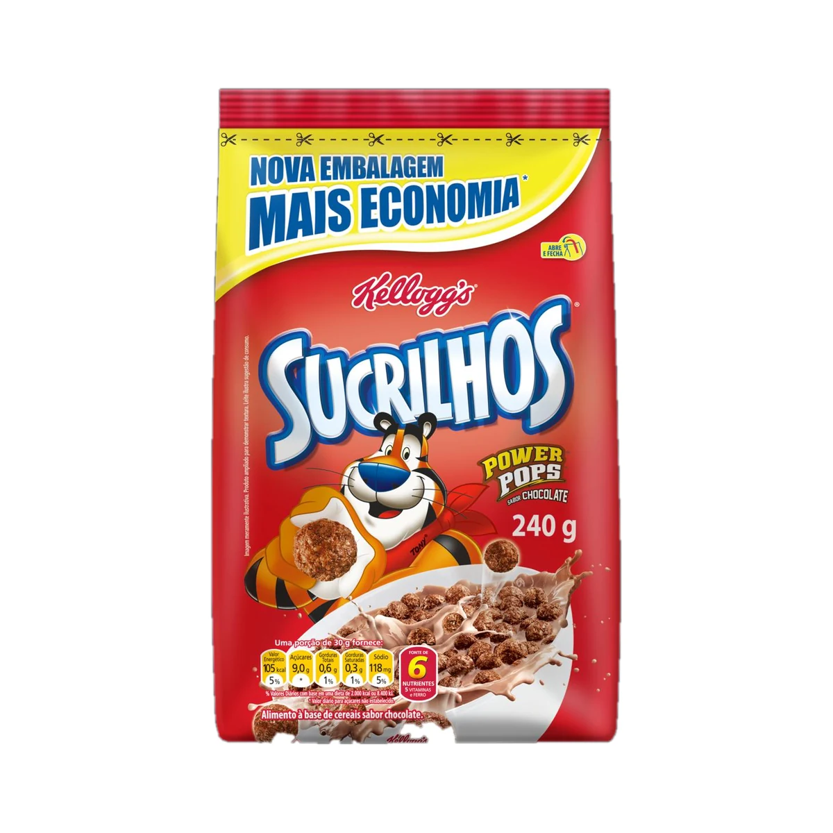 SUCRILHOS POWER BAG CHOC 240G