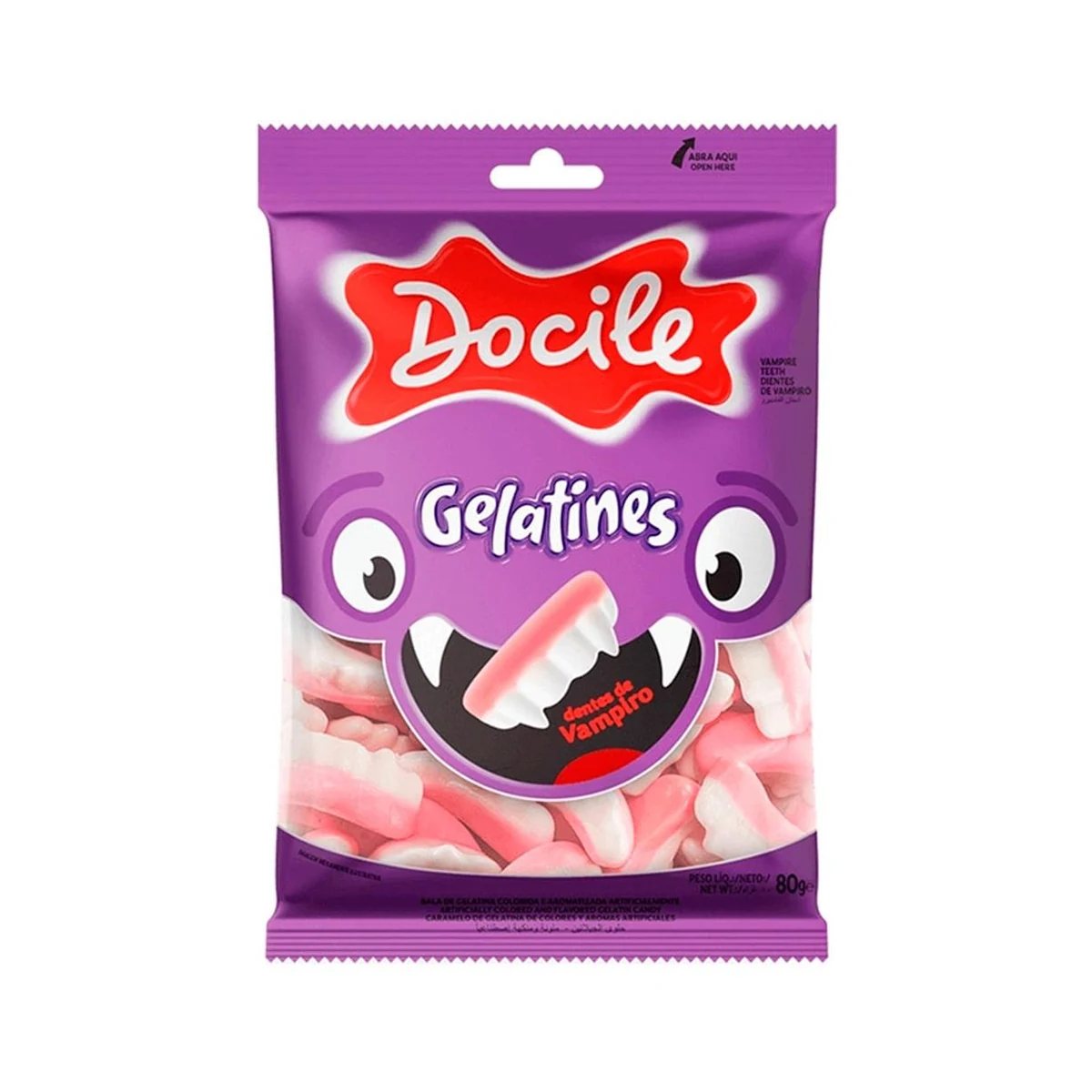 BALA GELATINA DENTES VAMP 80G