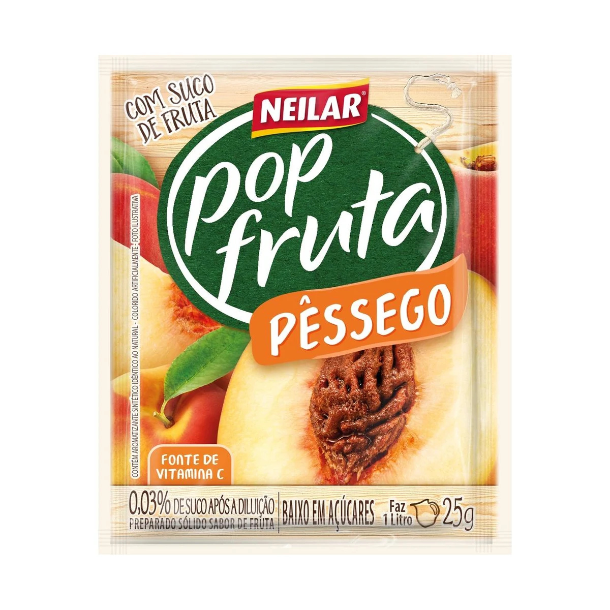 POP FRUTA PESSEGO 20X25GR