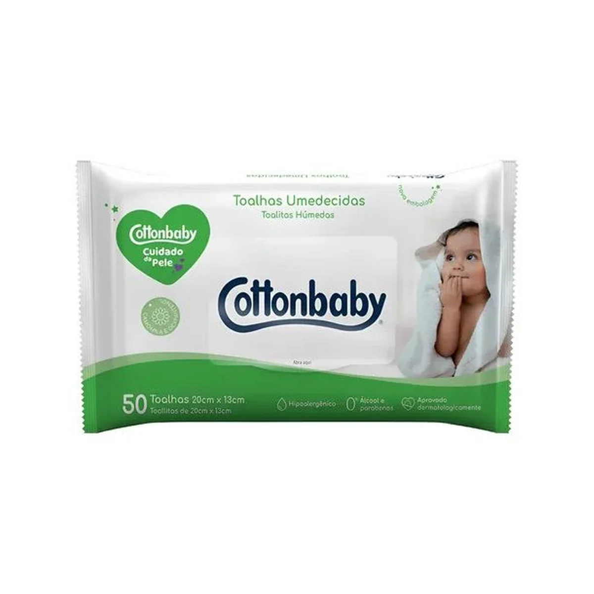TOALHA UMED COT CAMOMIL 100UN