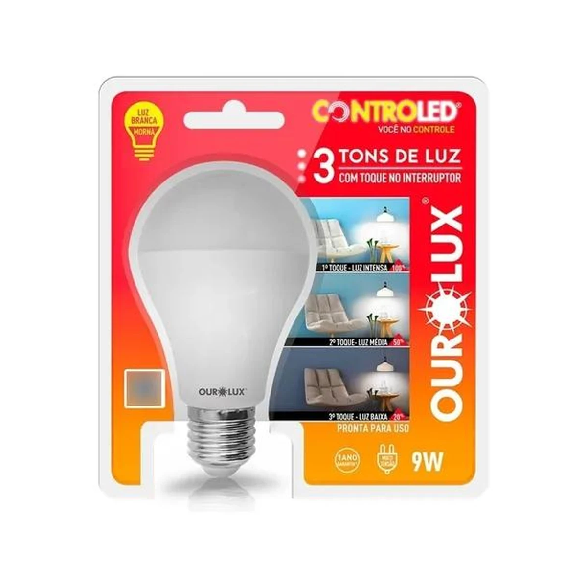 LAMP LED OUROLUX 3 TONS BCO 9