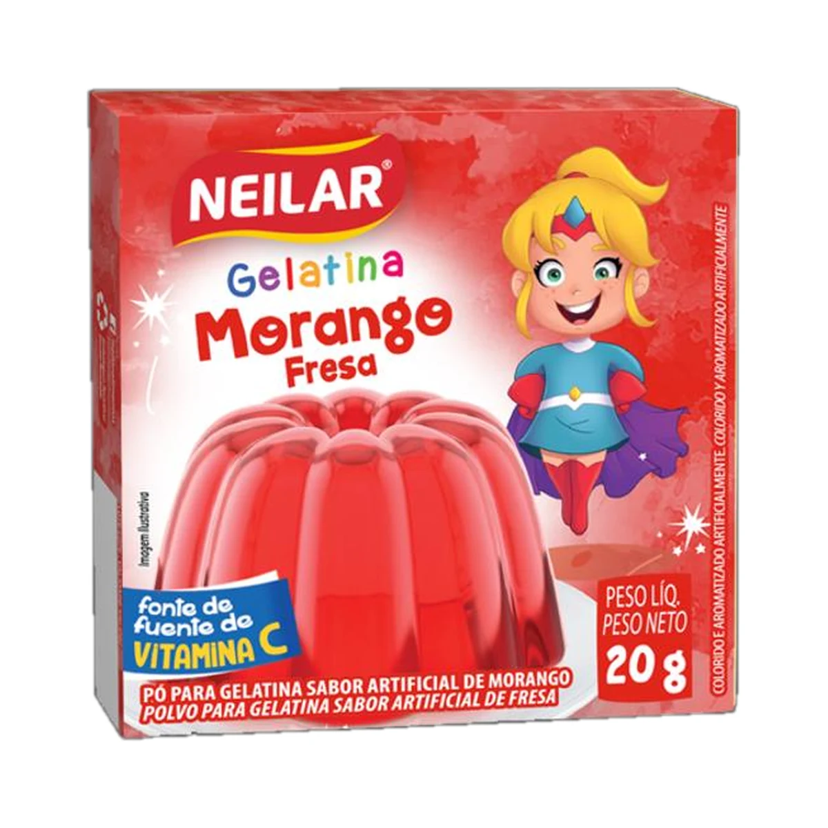 GELATINA NEILAR MORANGO 20GR